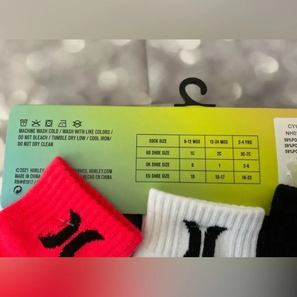 COPY - Hurley 6-Pack Infant Socks